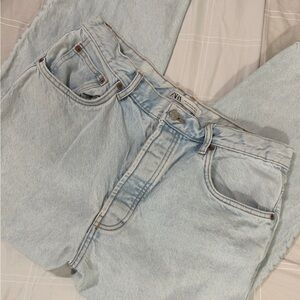 Zara Light Blue High-Rise Denim Jeans